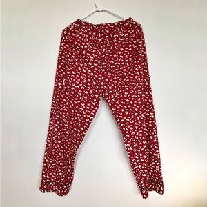 Korean brand Red pajamas pants PJs leopard print